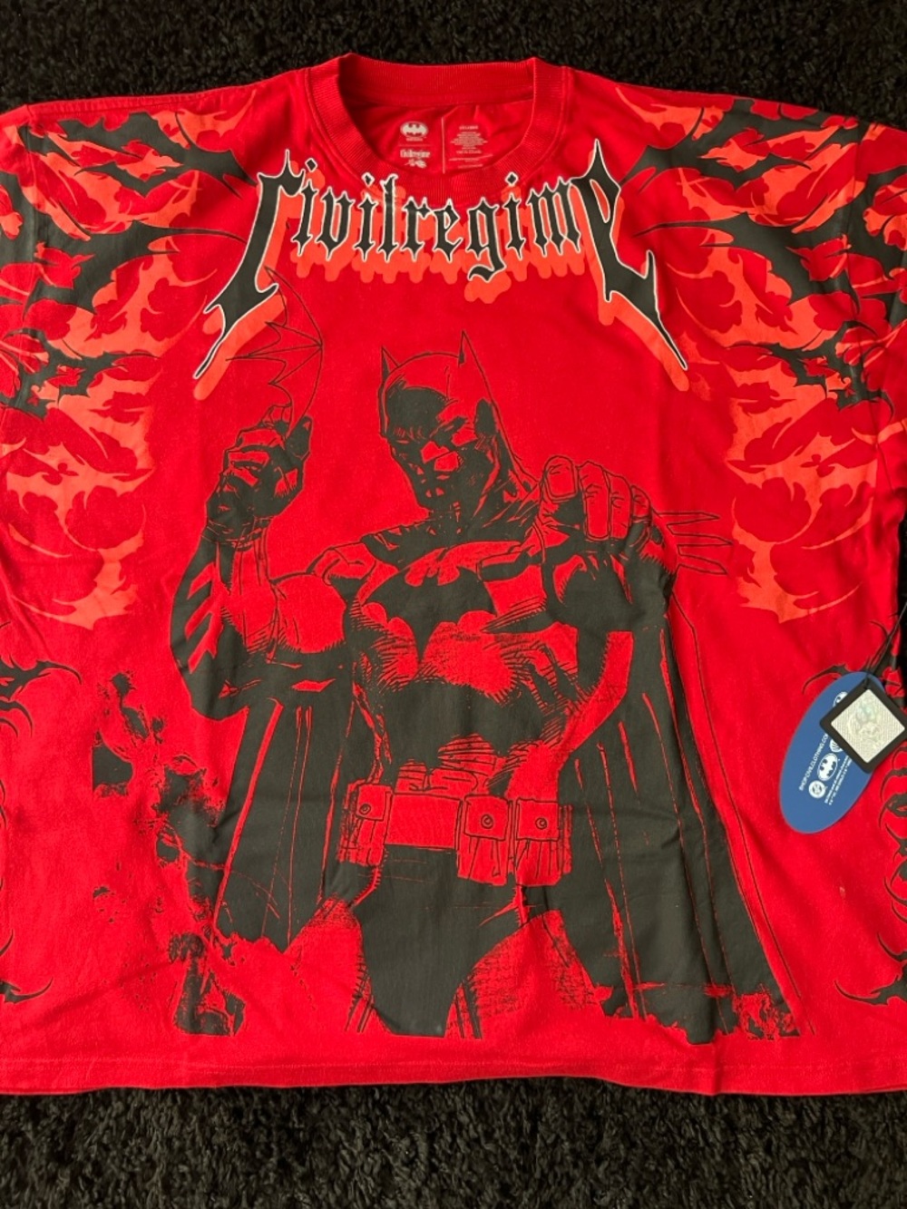 Civil Regime x Batman Red Short Sleeve. 
SOLD OUT 🚨🚨🚨